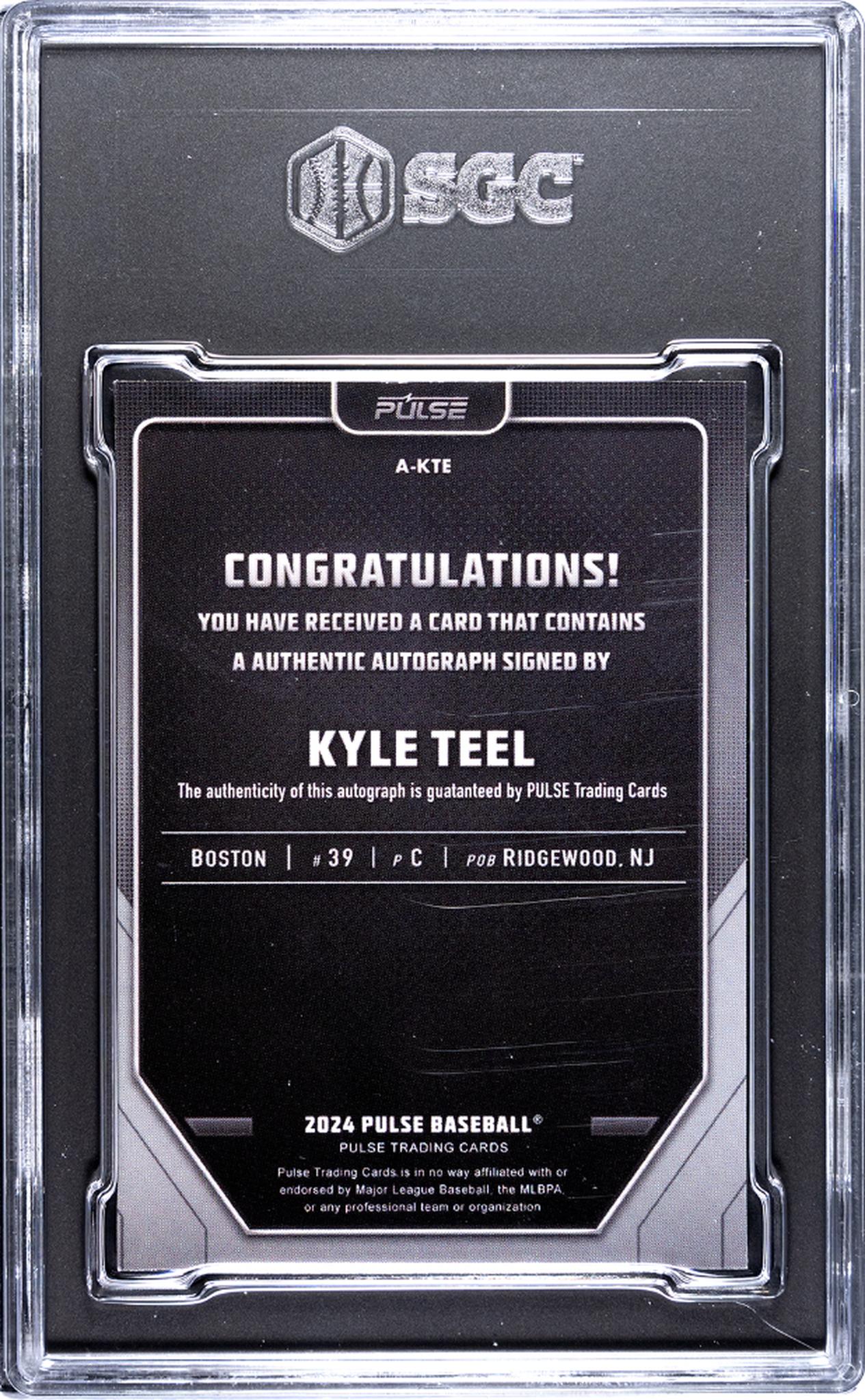 2024 Pulse Preview Platinum Kyle Teel #A-KTE Auto 1/1 SGC 7 - Image 2