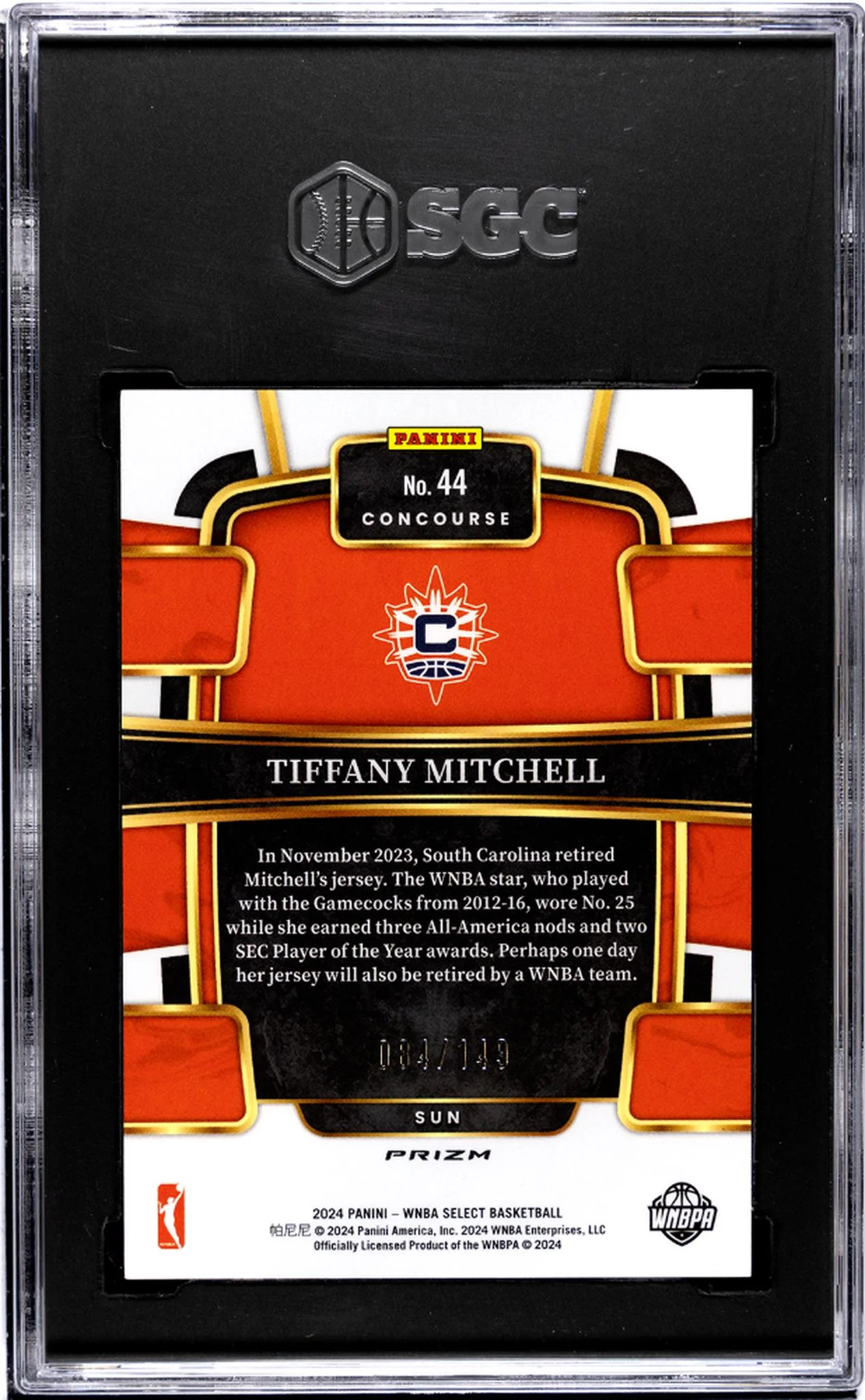 2024 Select #44 Tiffany Mitchell Concourse /149 SGC 10 - Image 2
