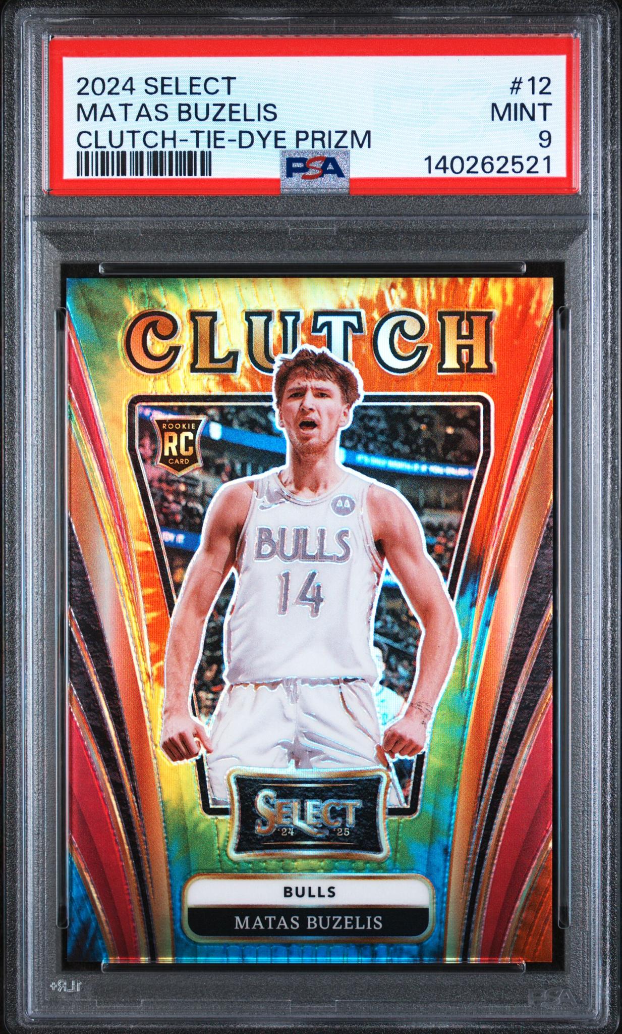 2024 Select Prizms Tie-Dye Matas Buzelis #12 25/25 PSA 9