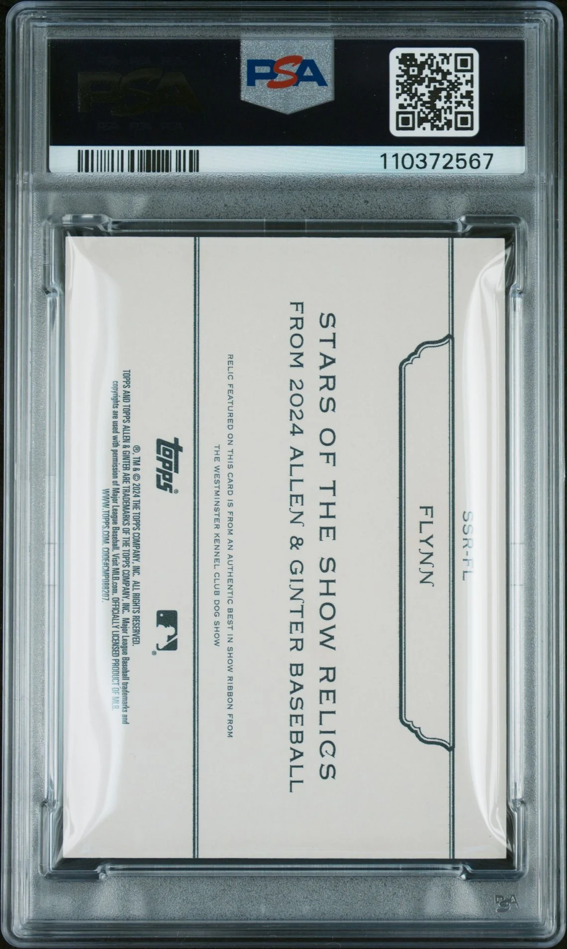 2024 Topps Allen & Ginter Stars Flynn #SSRFL Relic /20 PSA 10 - Image 2