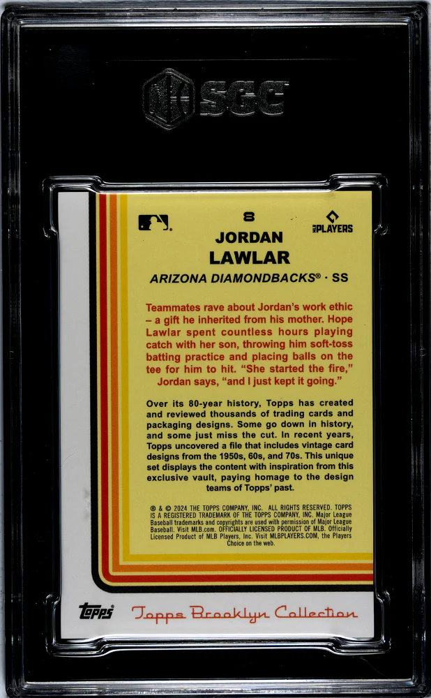 2024 Topps Brooklyn Collection #8 Jordan Lawlar SGC 10 - Image 2