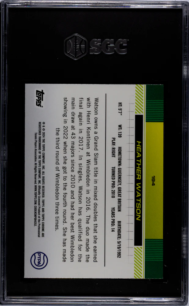 2024 Topps Chrome #194 Heather Watson Lime Green Refractor /299 SGC 9.5 - Image 2