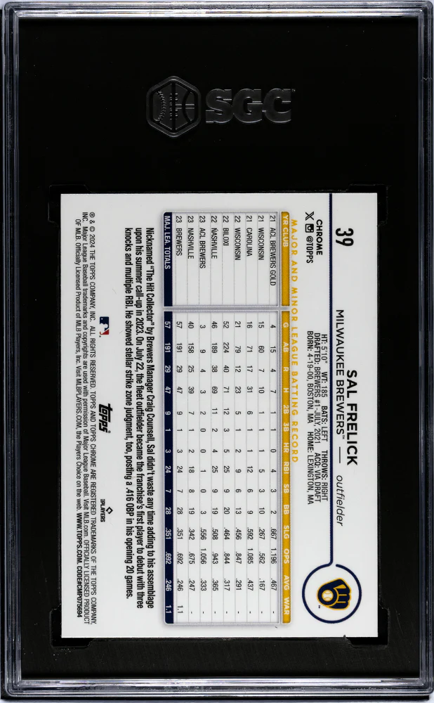 2024 Topps Chrome #39 Sal Frelick SGC 10 - Image 2