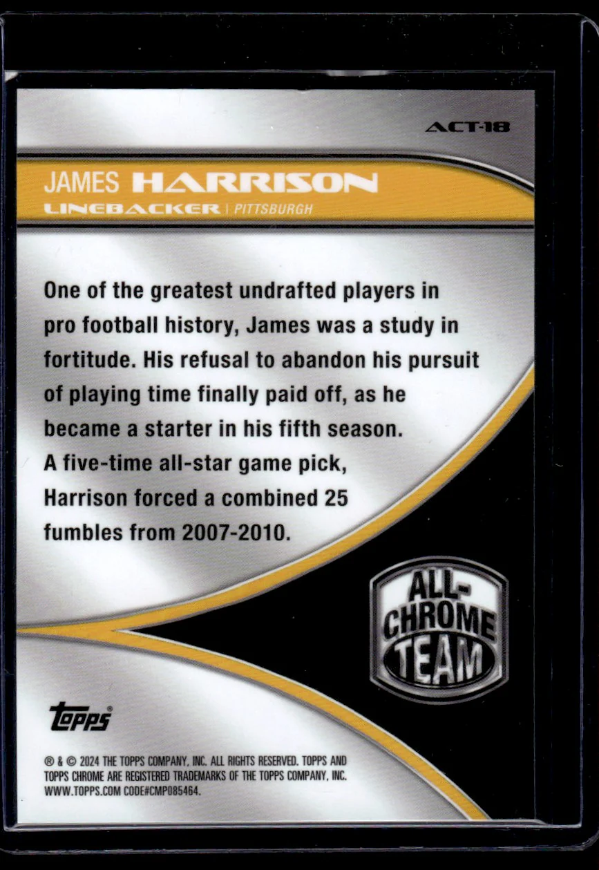 2024 Topps Chrome All-Chrome Team Red James Harrison #ACT-18 /25 - Image 2