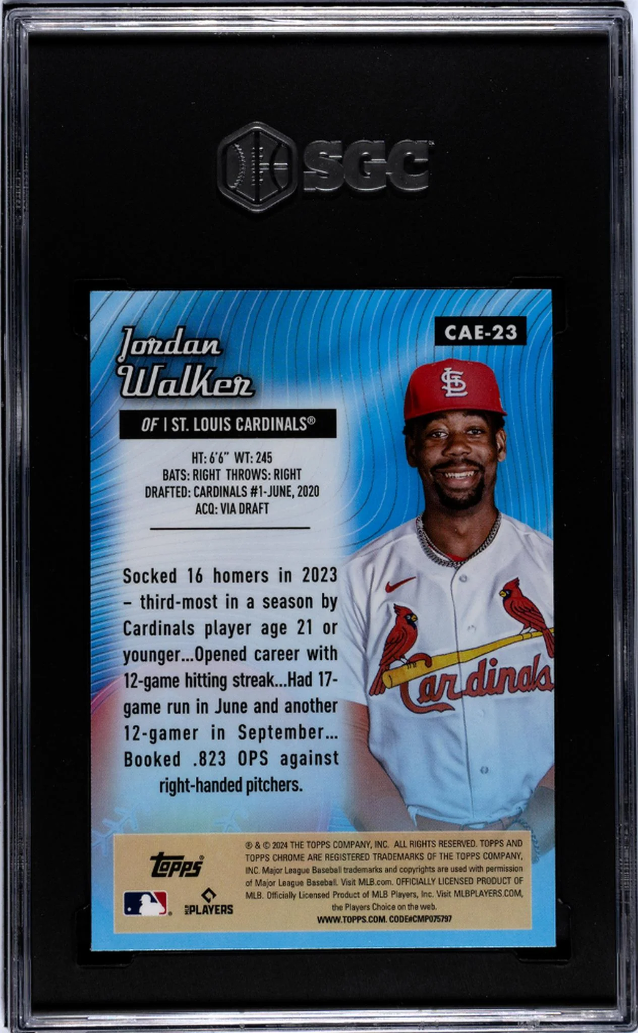 2024 Topps Chrome All Etch Jordan Walker #CAE-23 SGC 10 - Image 2