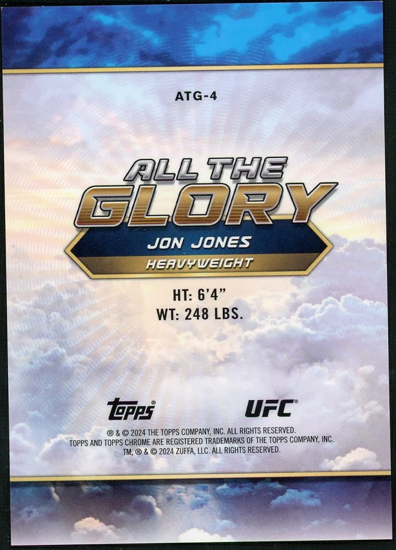 2024 Topps Chrome ATG-4 Jon Jones All the Glory - Image 2