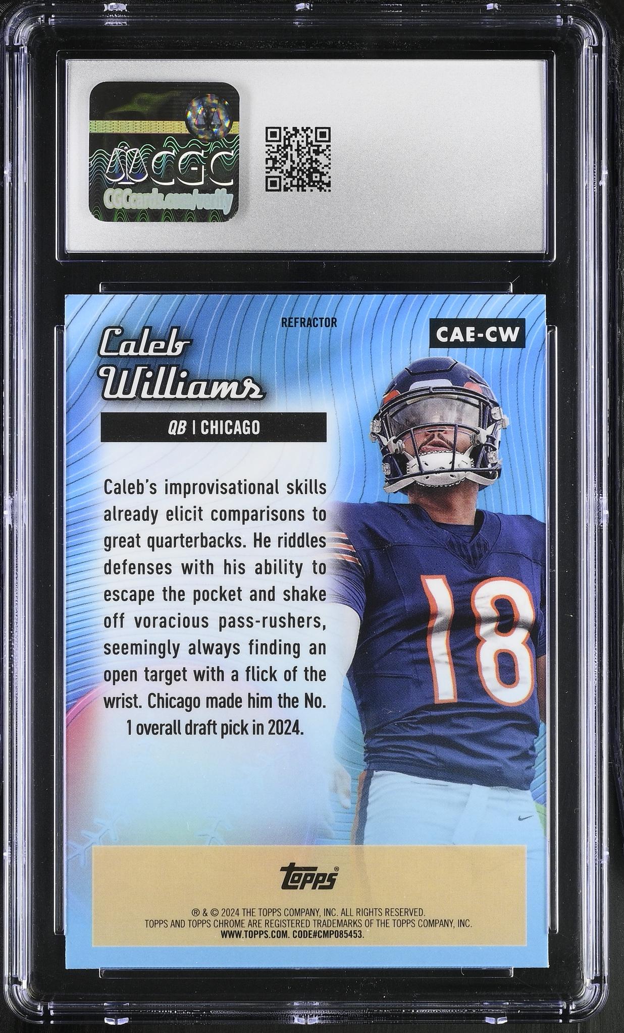 2024 Topps Chrome #CAE-CW Caleb Williams All-Etch CGC 10 - Image 2
