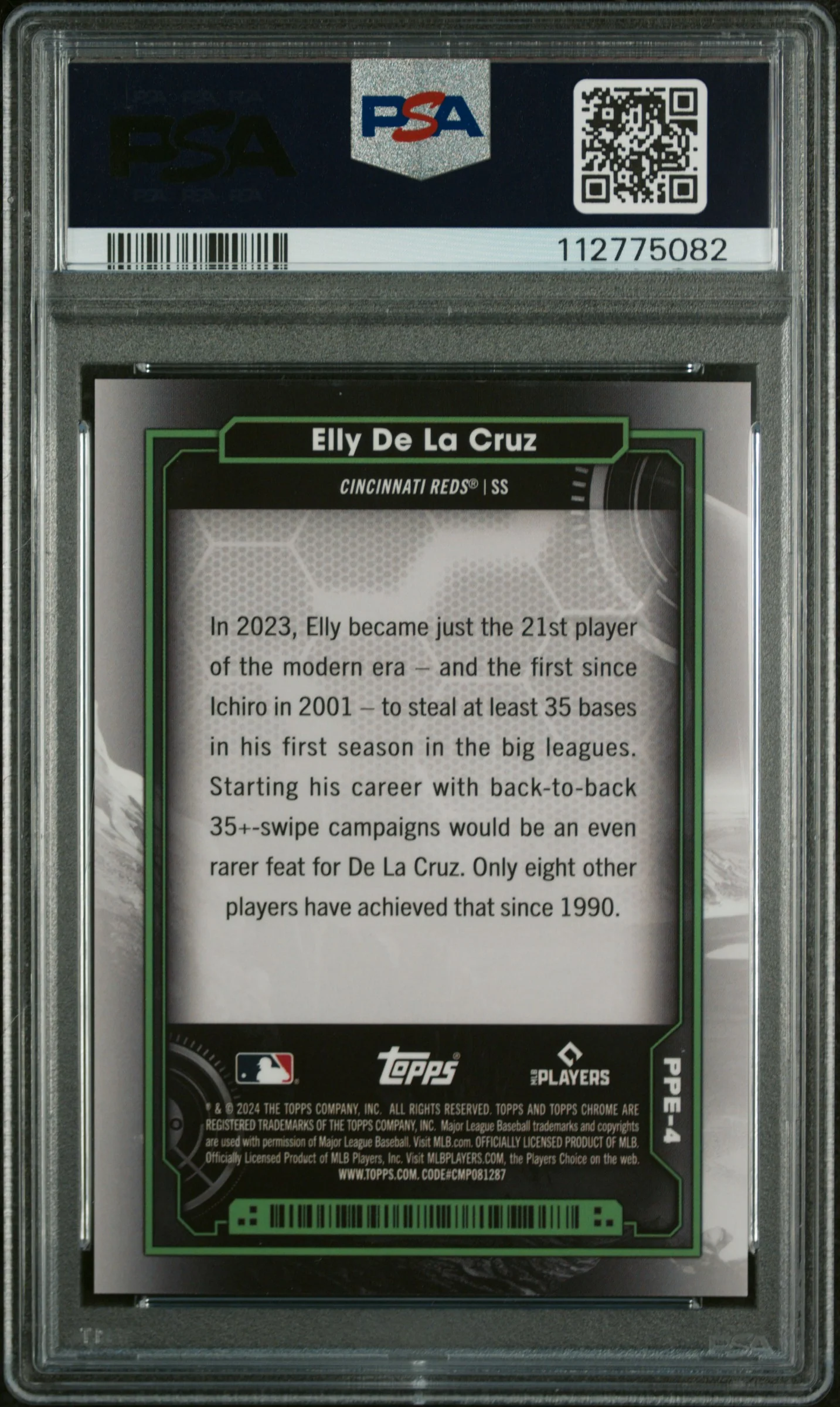 2024 Topps Chrome Cosmic Planetary Pursuit Earth Elly De La Cruz #4 PSA 10 - Image 2