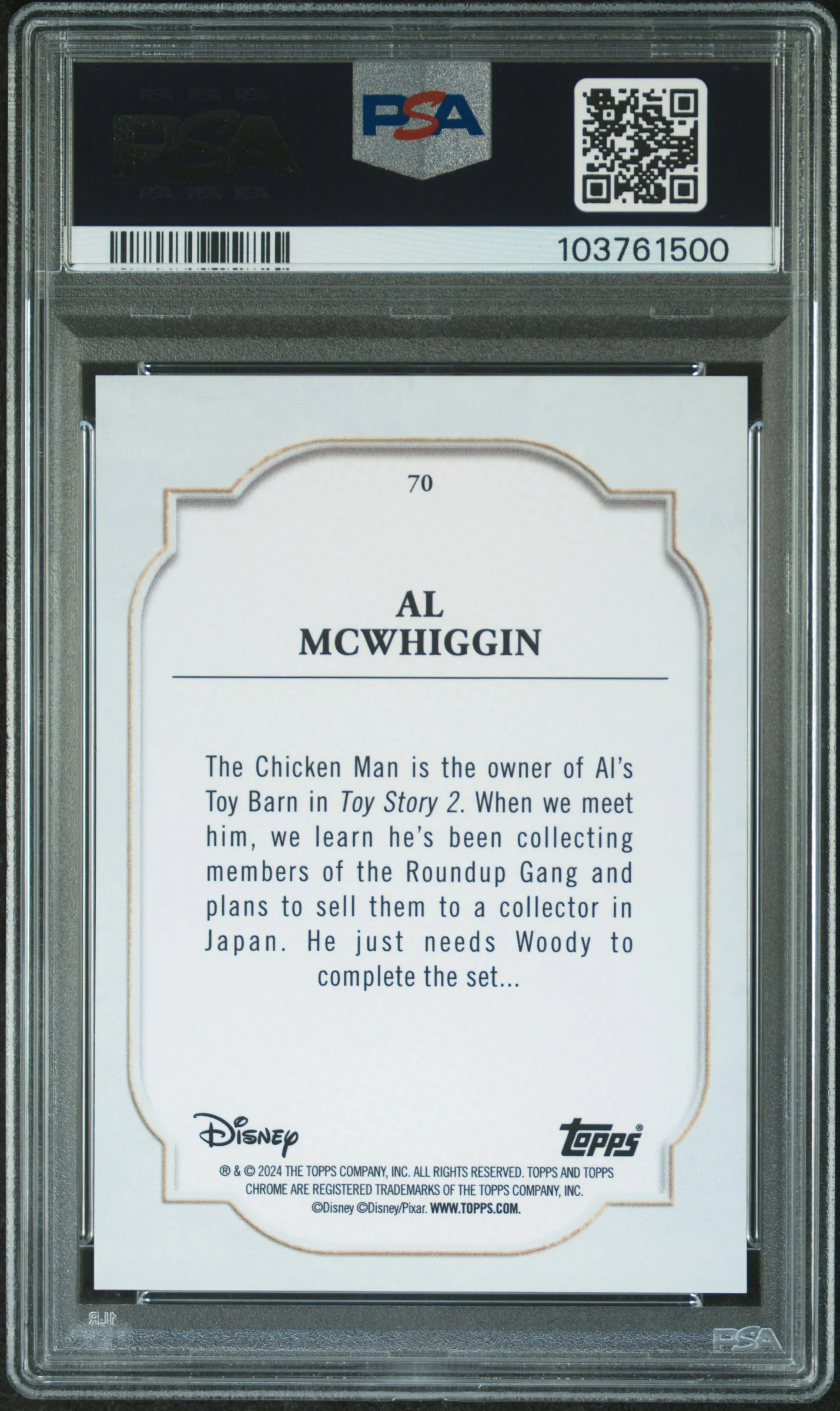 2024 Topps Chrome Disney Red & Black Refractor Al Mcwhiggin #70 /28 PSA 9 - Image 2