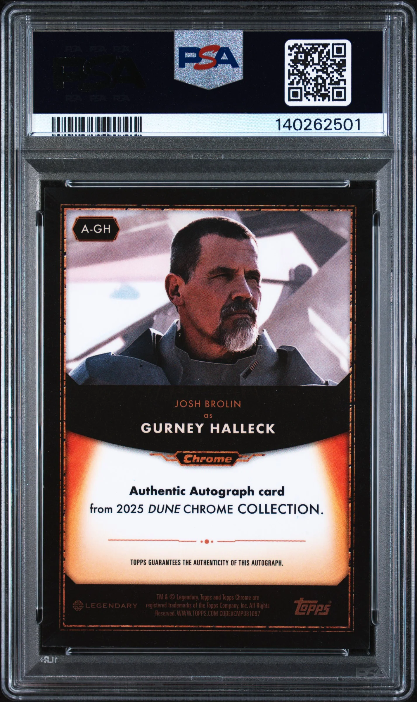 2024 Topps Chrome Dune Dune Autographs Gurney Halleck/Josh Brolin #A-GH PSA 8 - Image 2