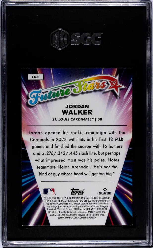 2024 Topps Chrome Future Stars Jordan Walker #FS-6 SGC 9.5 - Image 2