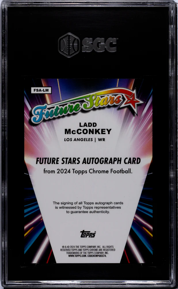 2024 Topps Chrome #FSA-LM Ladd McConkey Future Stars /199 SGC 9 - Image 2