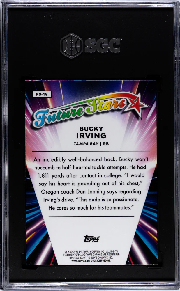 2024 Topps Chrome Future Stars Bucky Irving #FS-19 RC SGC 8 - Image 2
