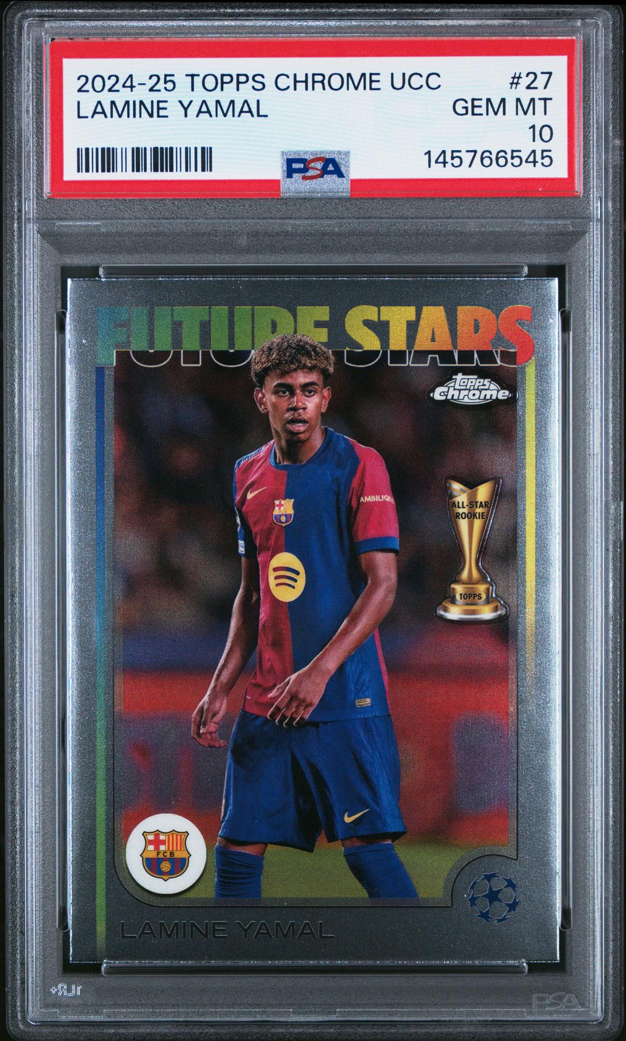 2024 Topps Chrome UEFA Cc Lamine Yamal #27 PSA 10