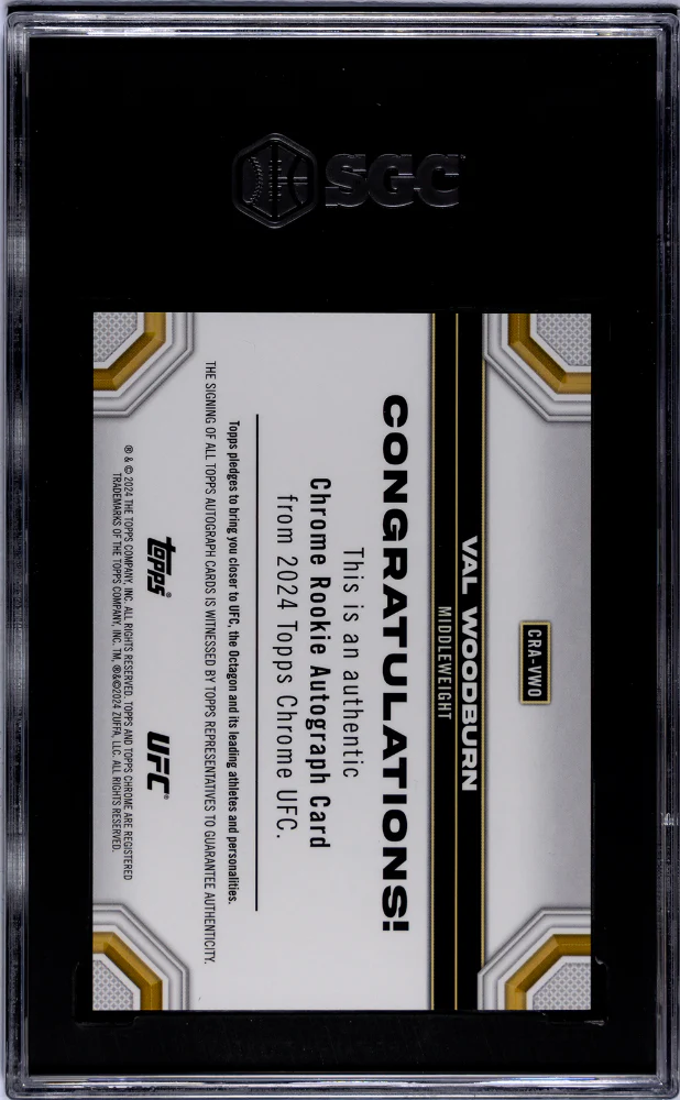 2024 Topps Chrome Ufc #CRA-VWO Val Woodburn Rookie Auto. SGC 10 - Image 2