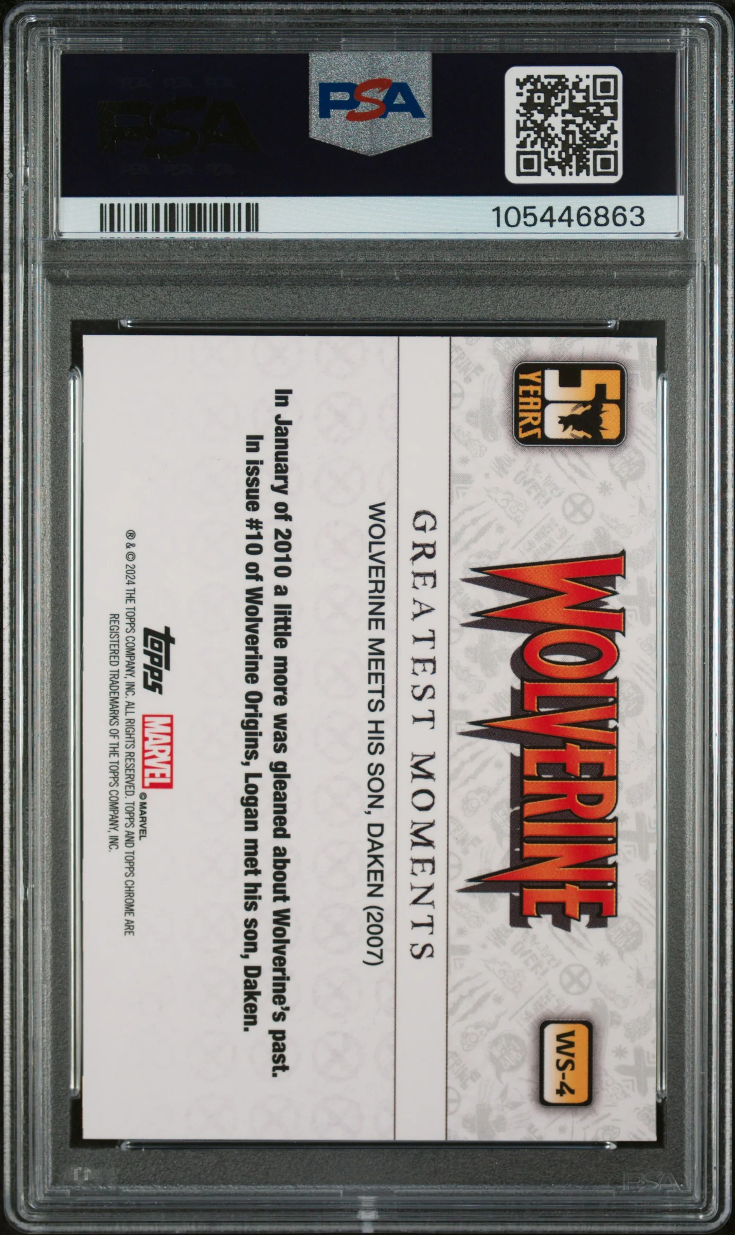 2024 Topps Chrome Uk Sapphire Edition Marvel Wolverine 50th Anniversary Daken/Wolverine #WS4 PSA 9 - Image 2