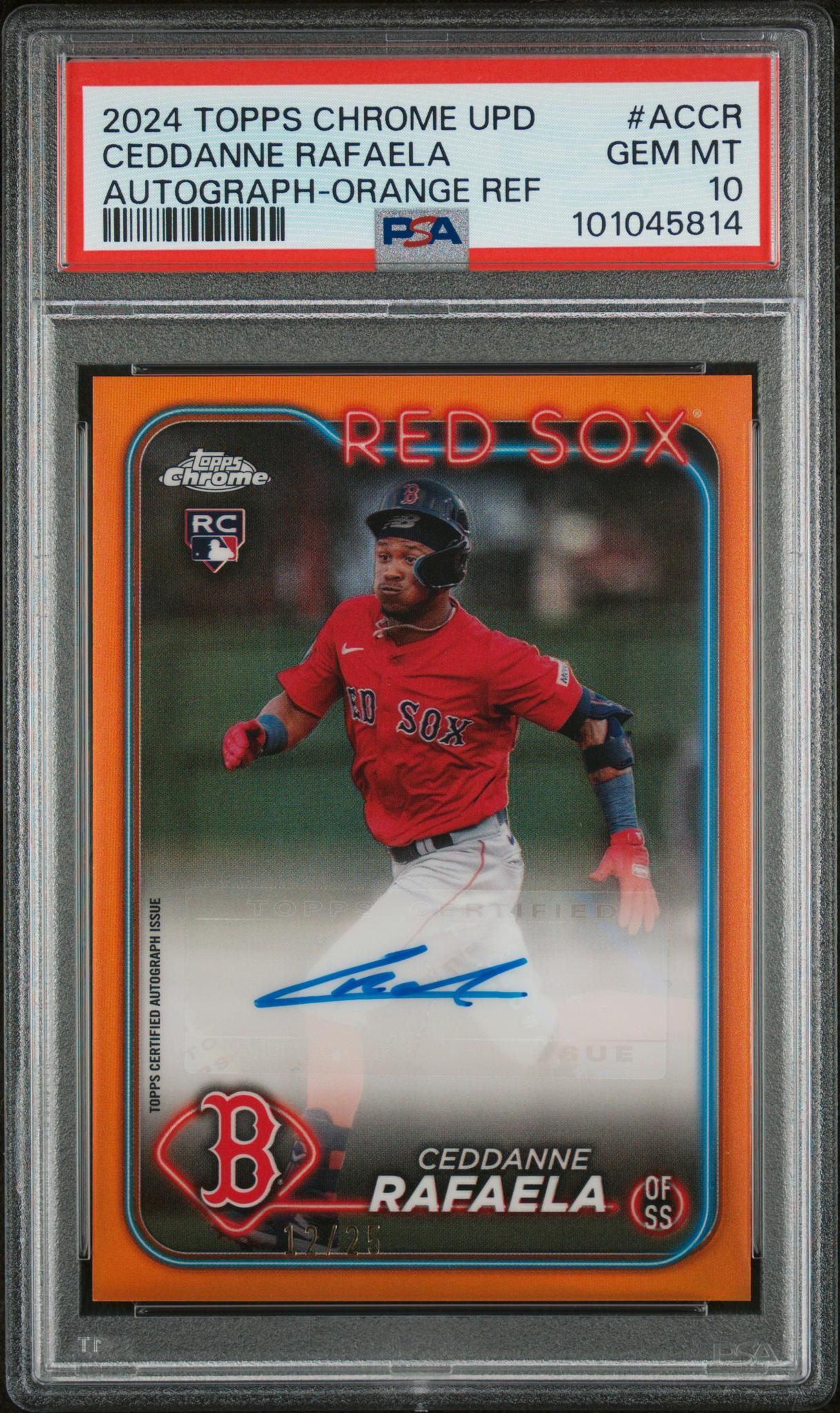 2024 Topps Chrome Update Chrome Baseball Update Series Autographs Autograph-Orange Ref Ceddanne Rafaela #ACCR /25 PSA 10 101045814
