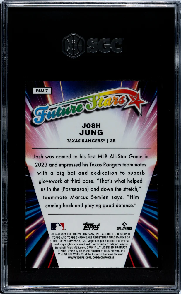 2024 Topps Chrome Update Future Stars Josh Jung #FSU-7 SGC 9.5 - Image 2