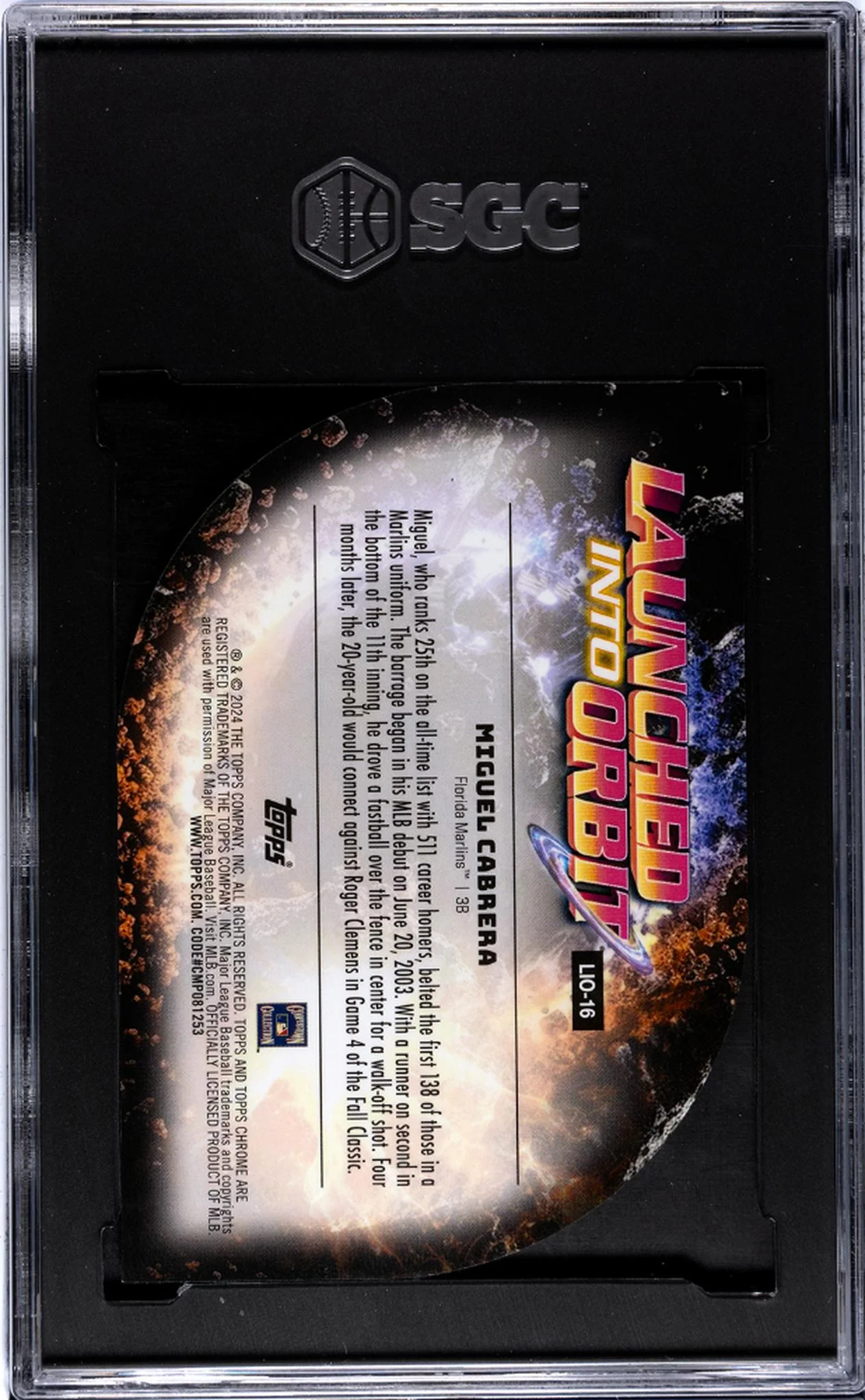 2024 Topps Cosmic Chrome Launched Into Orbit Miguel Cabrera #LIO-16 SGC 9 - Image 2
