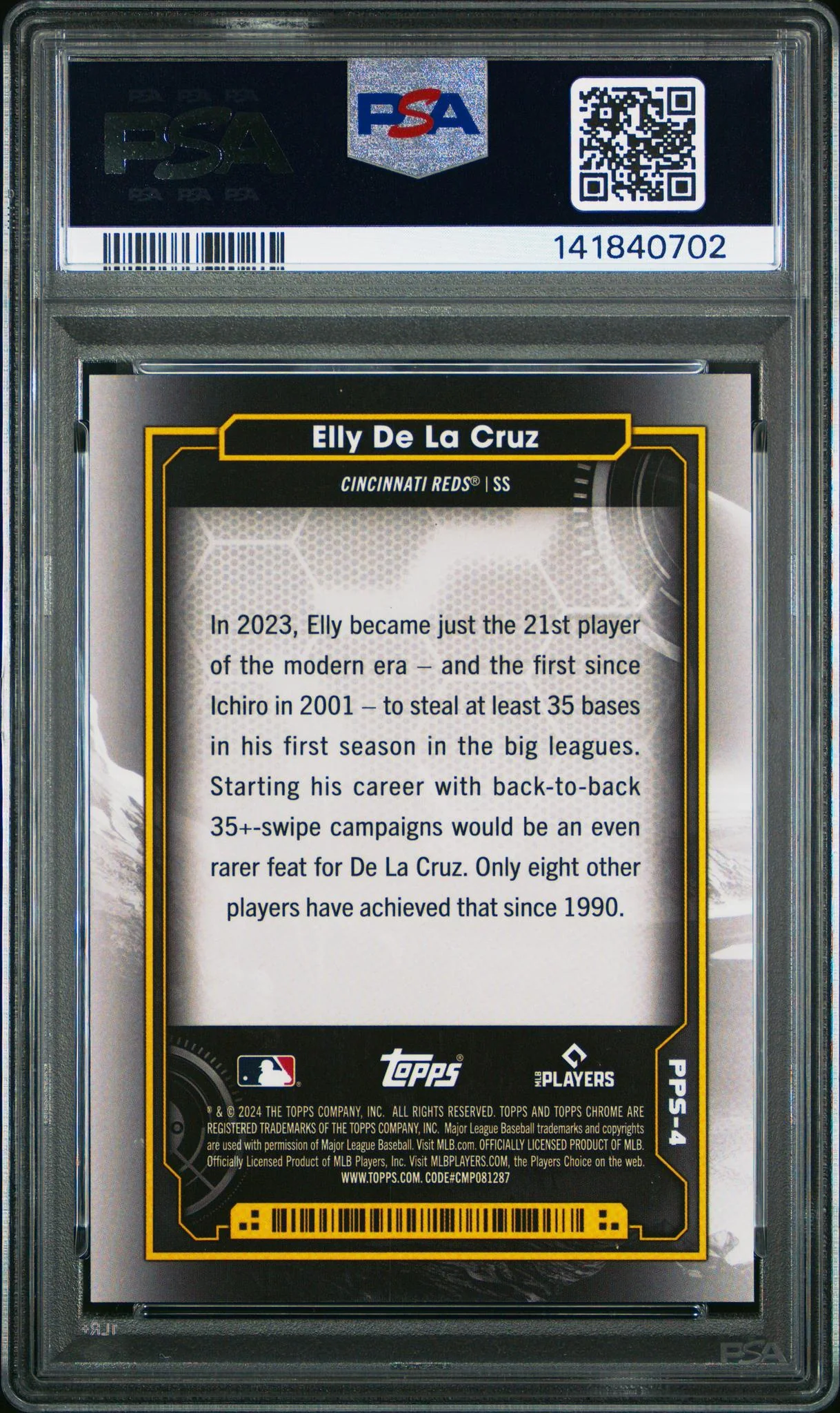 2024 Topps Cosmic Chrome Planetary Pursuit - the Sun Elly De La Cruz #PPS-4 PSA 10 - Image 2