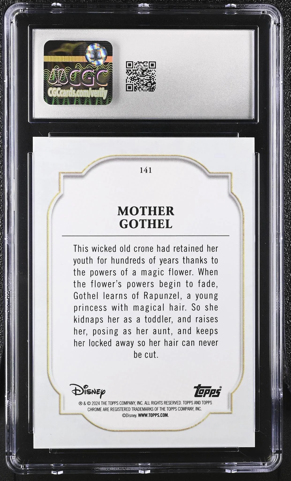 2024 Topps Disney Chrome Sapphire Red Mother Gothel #141 /5 CGC 8 - Image 2