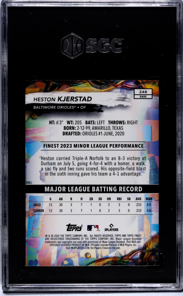 2024 Topps Finest Heston Kjerstad #248 RC SGC 9.5 - Image 2