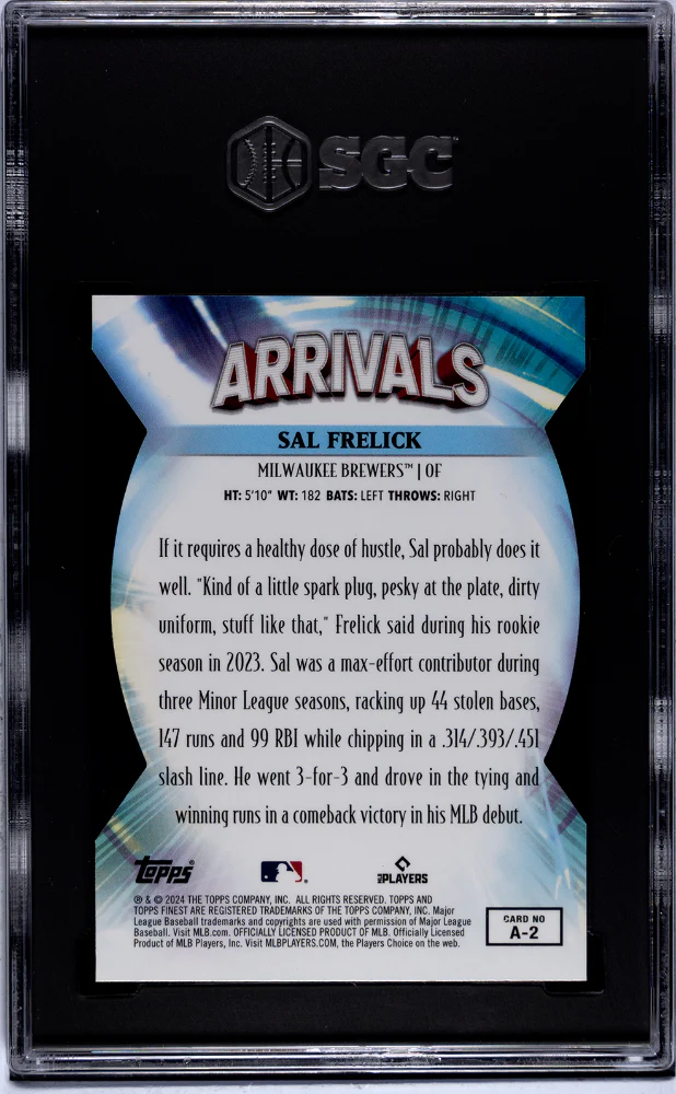 2024 Topps Finest Arrivals Sal Frelick #A-2 RC SGC 9.5 - Image 2