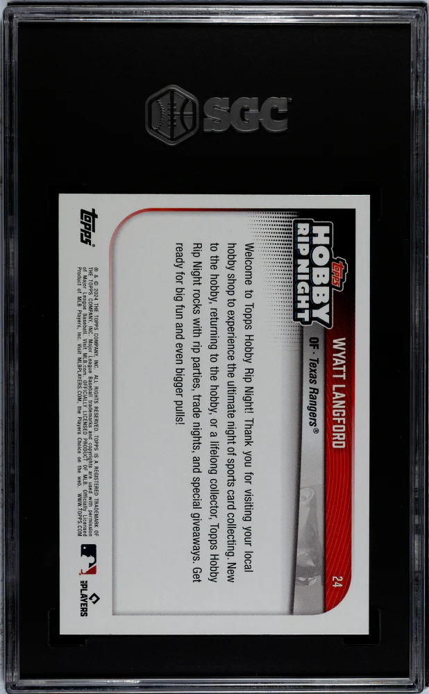 2024 Topps Hobby Rip Night Wyatt Langford #24 RC SGC 9.5 - Image 2