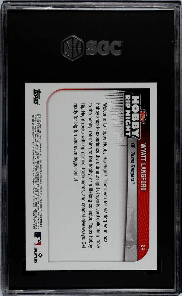 2024 Topps Hobby Rip Night Wyatt Langford #24 RC SGC 9.5 - Image 2