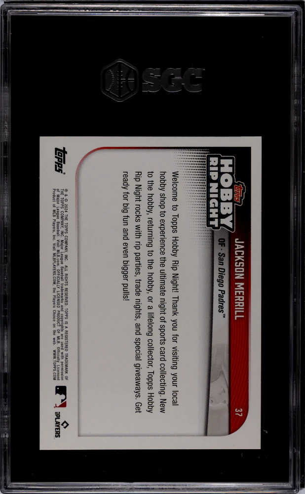 2024 Topps Hobby Rip Night Jackson Merrill #37 RC SGC 9.5 - Image 2