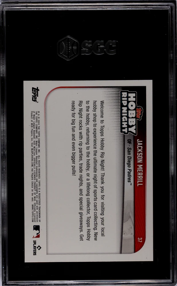 2024 Topps Hobby Rip Night Jackson Merrill #37 RC SGC 9 - Image 2