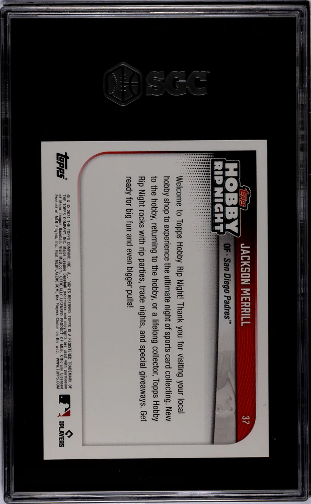 2024 Topps Hobby Rip Night Jackson Merrill #37 RC SGC 9.5 - Image 2