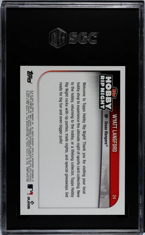 2024 Topps Hobby Rip Night Wyatt Langford #24 RC SGC 9 - Image 2