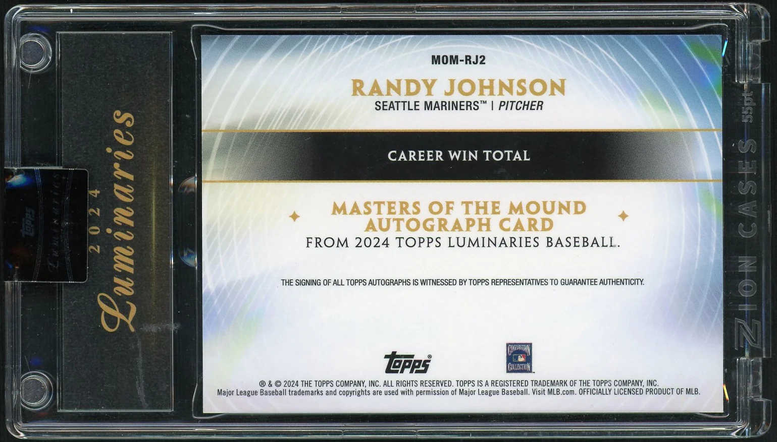 2024 Topps Luminaries MOM-RJ2 Randy Johnson Masters of the Mound /3 Seattle Mariners Auto - Image 2