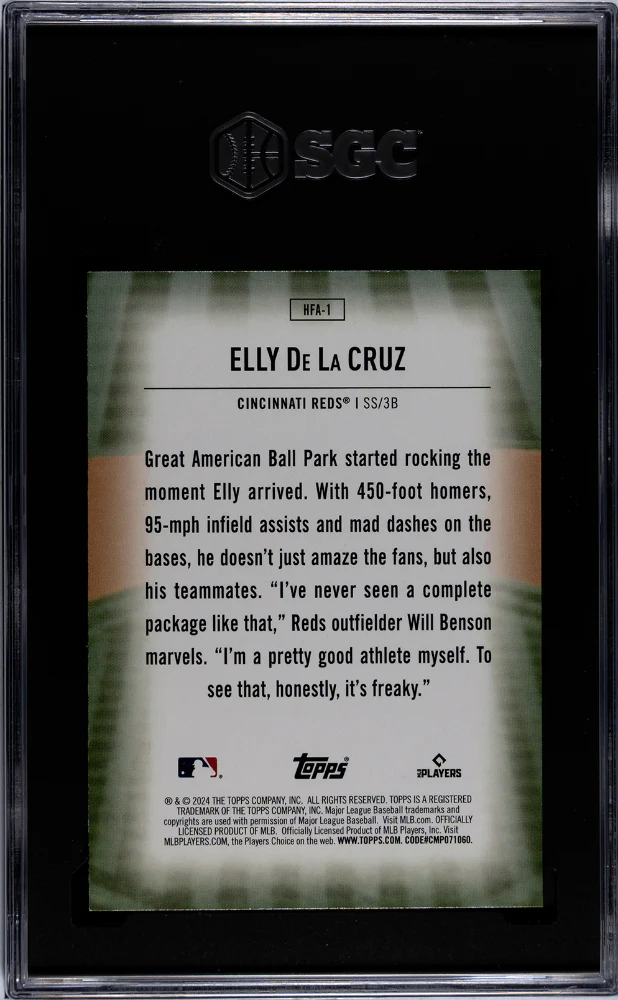 2024 Topps Series 1 Home Field Advantage Elly De La Cruz #HFA-1 RC SGC 9.5 - Image 2