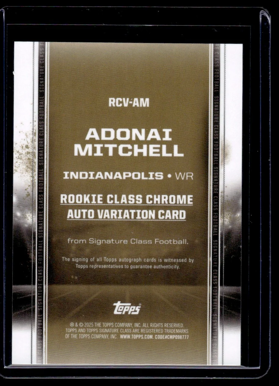 2024 Topps Signature Adonai Mitchell Rookie Class Auto Red #19/25 - Image 2