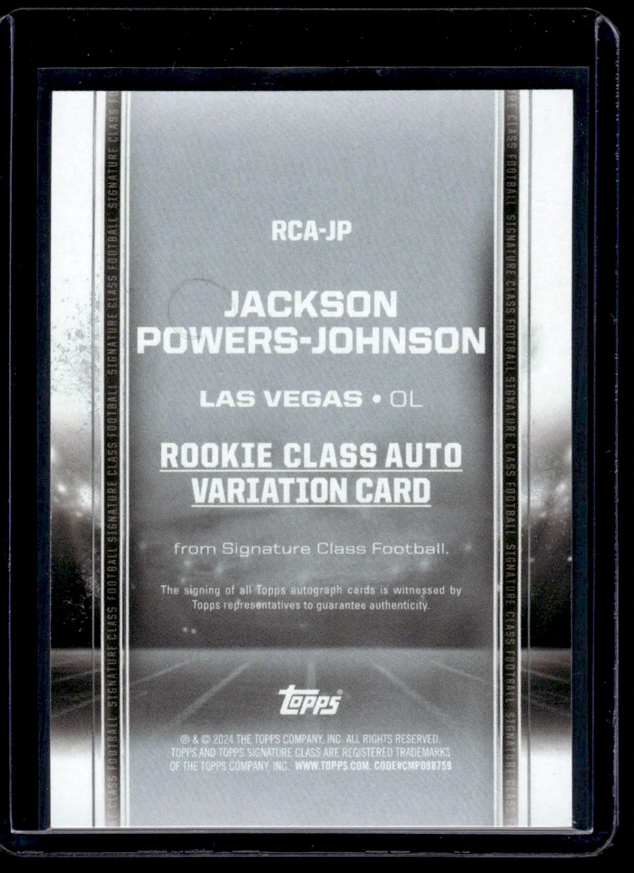 2024 Topps Signature Draft Class Jackson Powers-Johnson Auto Variation /10 - Image 2