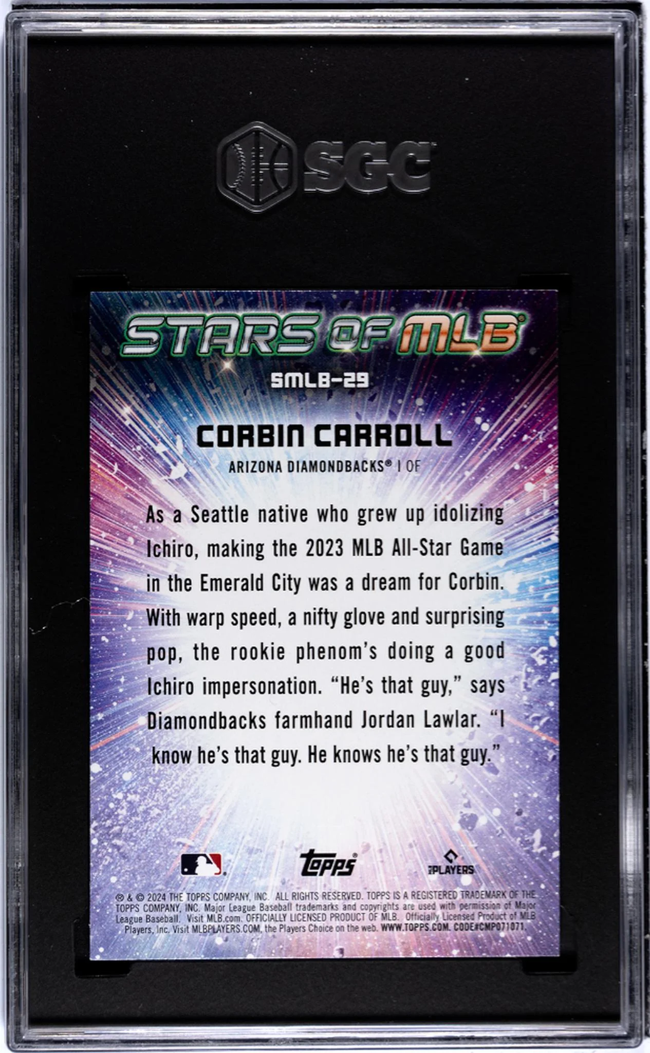 2024 Topps Stars of MLB Corbin Carroll #SMLB-29 SGC 8.5 - Image 2