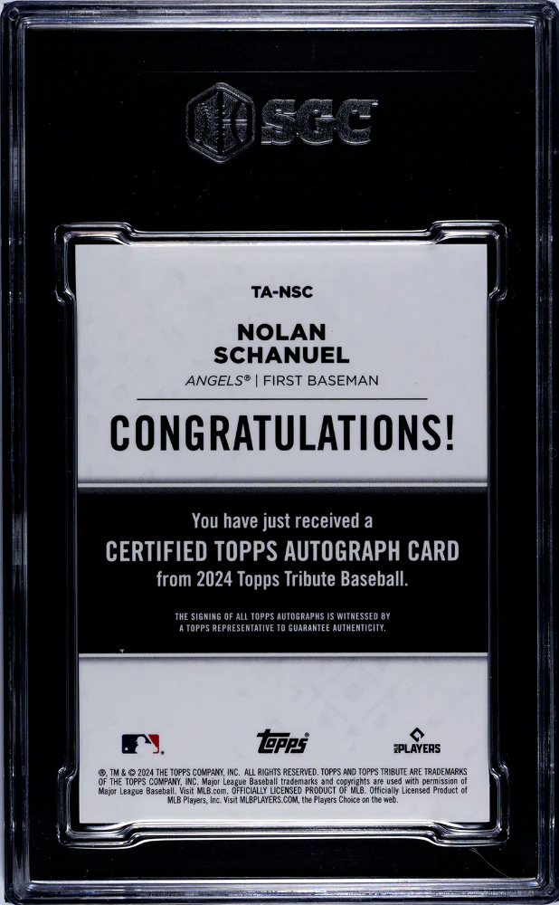 2024 Topps Tribute #TA-NSC Nolan Schanuel Auto. Green /99 SGC 9 - Image 2