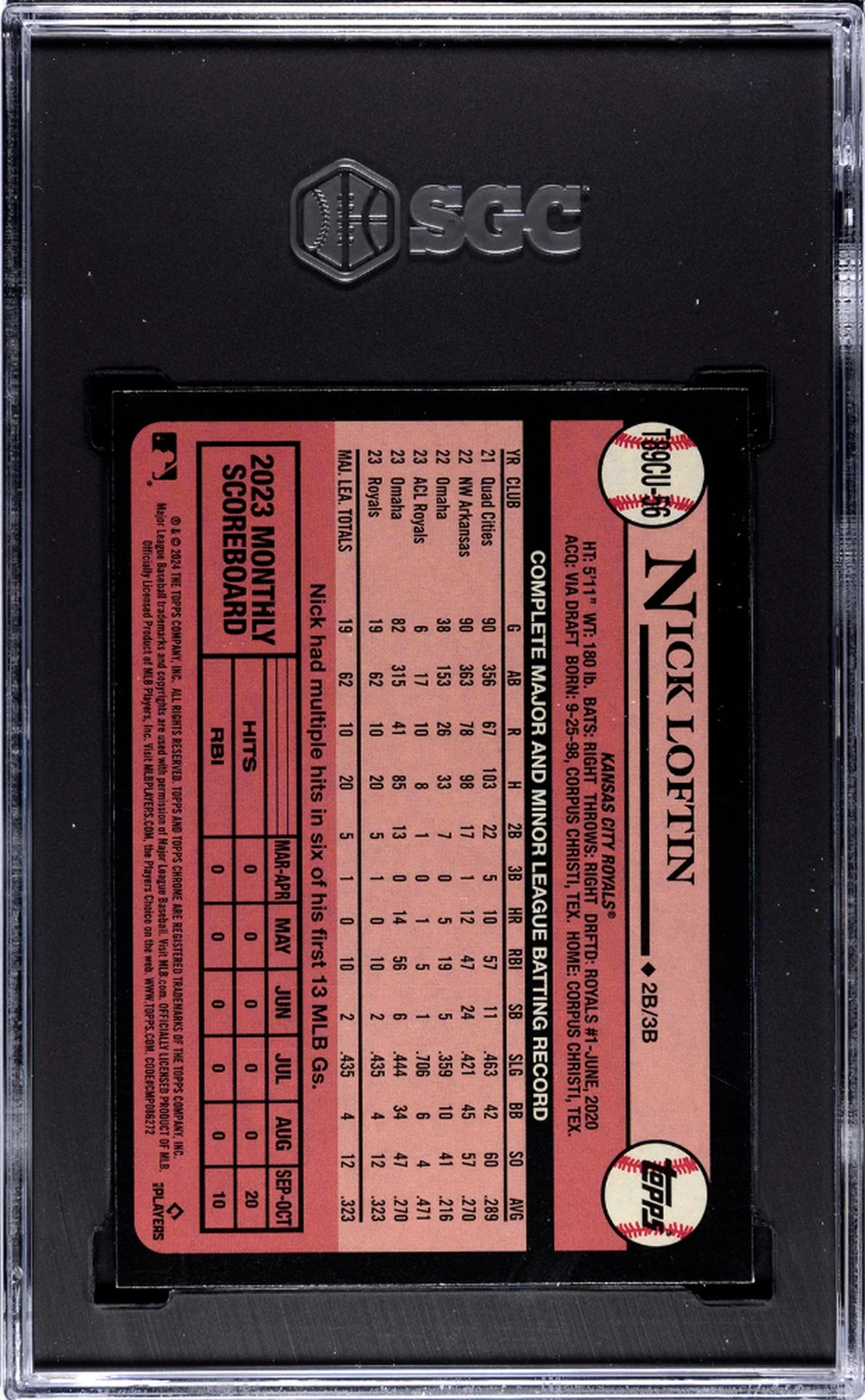 2024 Topps Update Chrome '89 Nick Loftin #T89CU-56 RC SGC 9.5 - Image 2