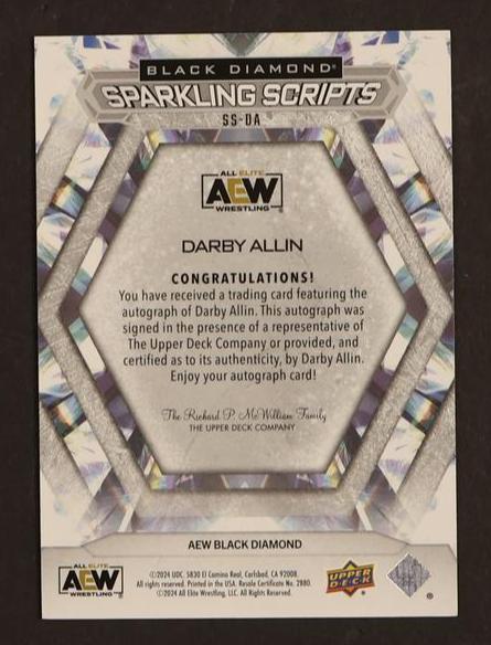 2024 Upper Deck AEW Black Diamond Sparkling Scripts Darby Allin #SS-DA Auto - Image 2