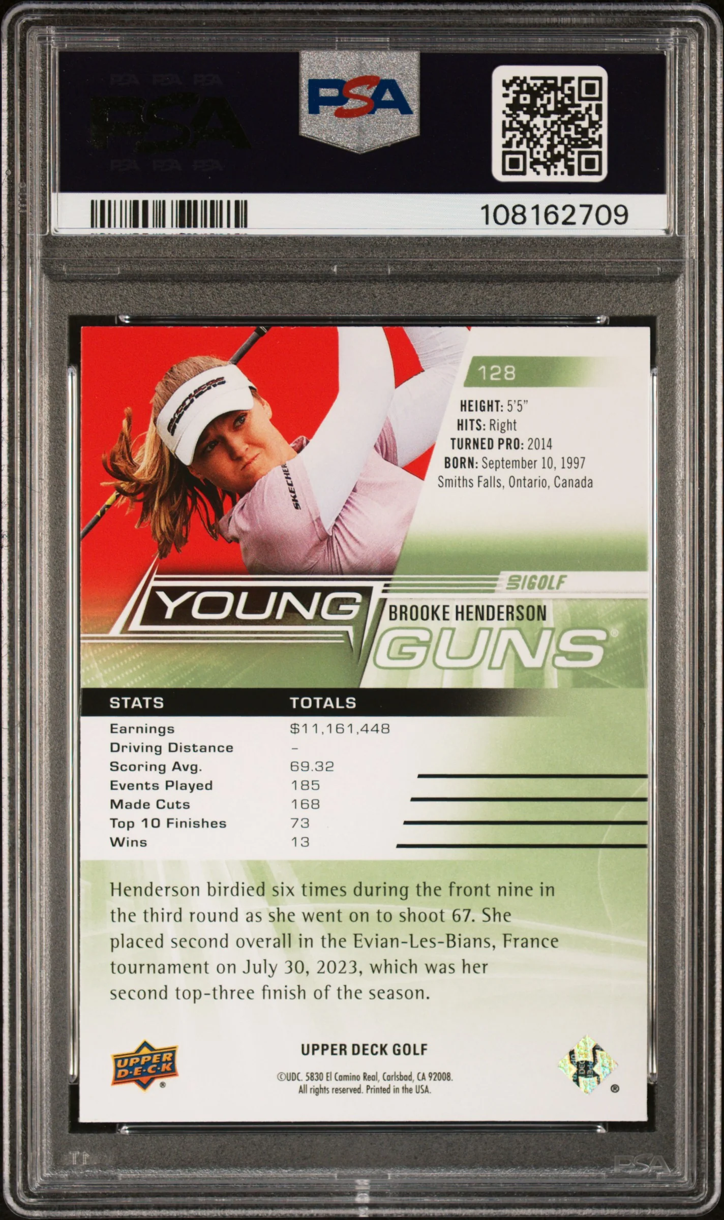 2024 Upper Deck Brooke Henderson #128 PSA 9 - Image 2