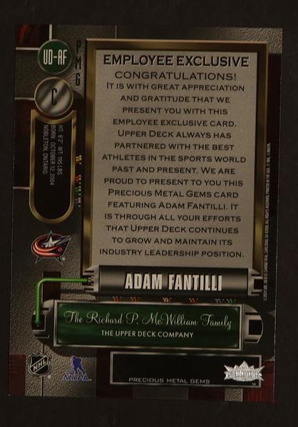 2023-24 Upper Deck Employee Exclusive Adam Fantilli Purple
Precious Metal Gems - Image 2