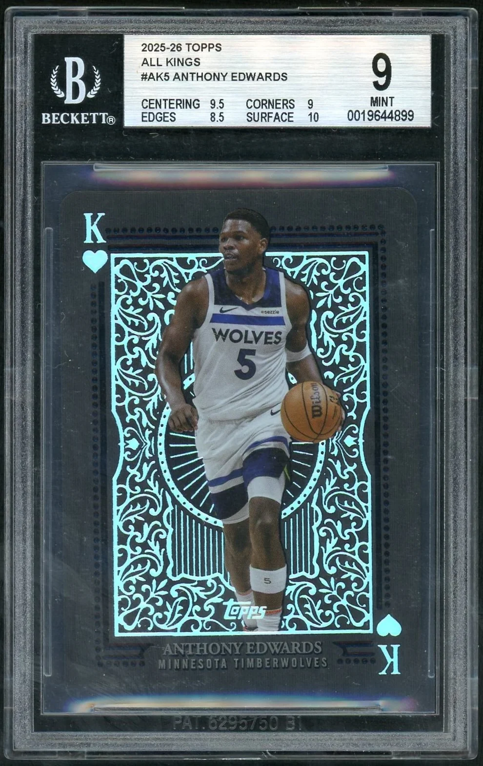 2025 All Kings Anthony Edwards #AK5 /50 BGS 9