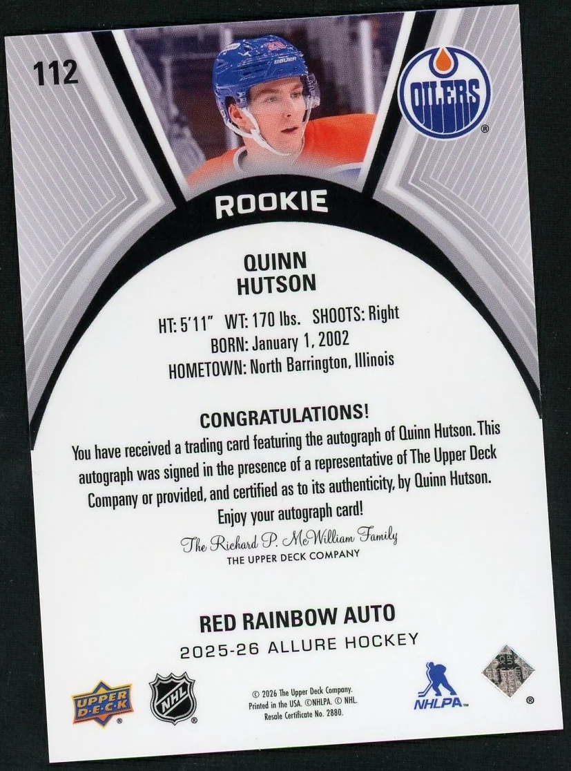 2025 Allure Quinn Hutson Red Rainbow Auto - Image 2