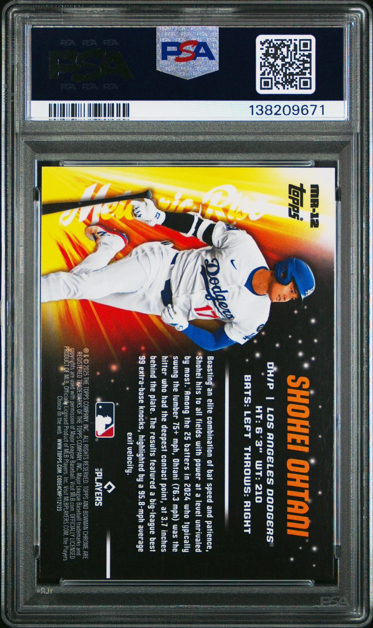 2025 Bowman Chrome Meteoric Rise Shohei Ohtani #MR-12 PSA 10 - Image 2