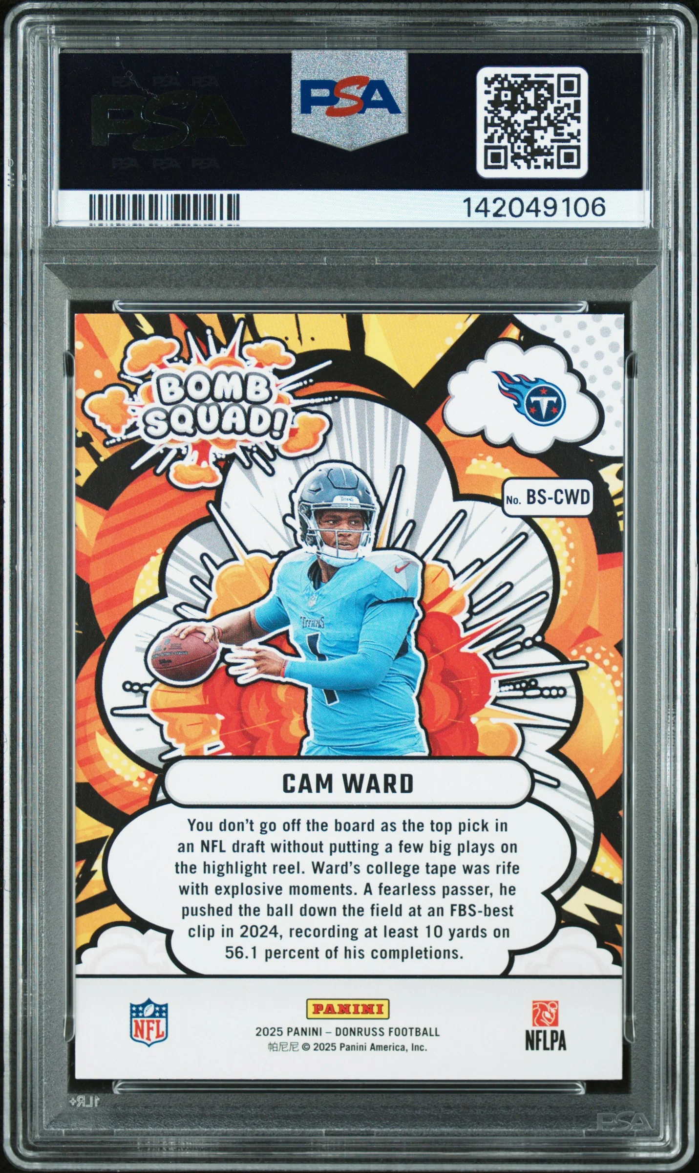 2025 Donruss Donruss Cam Ward #BS-CWD PSA 10 - Image 2