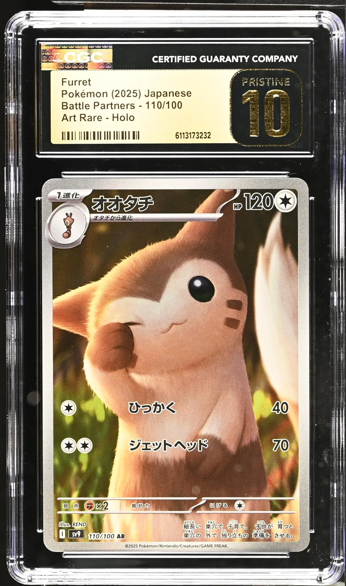 2025 Japanese #110/100 Furret Battle Partners CGC 10
