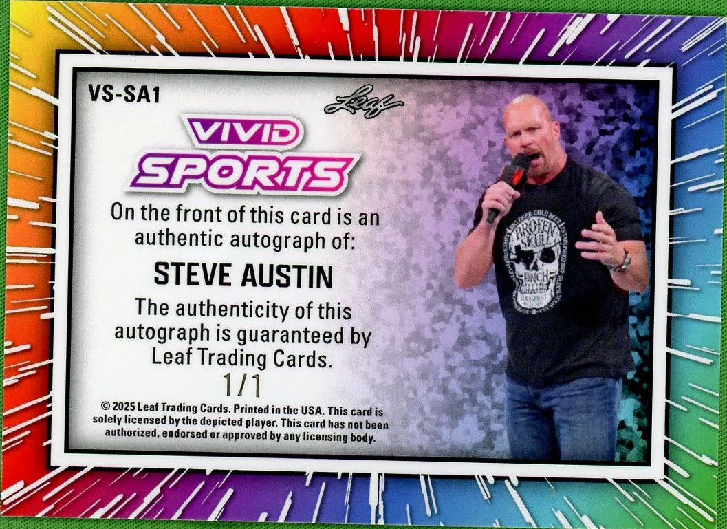 2025 Leaf Vivid Steve Austin Auto 1/1 - Image 2