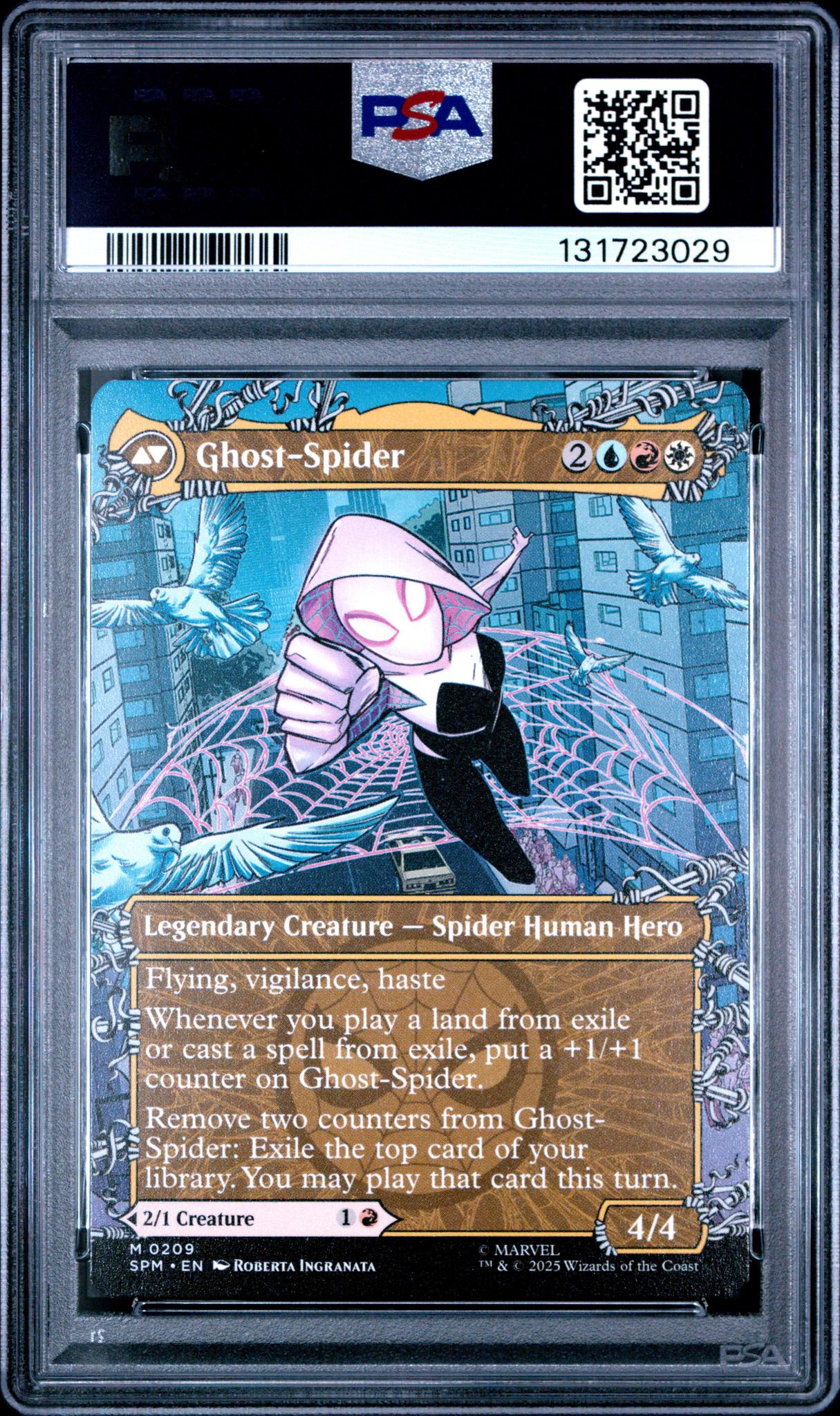 2025 Magic the Gathering Marvel's Spider-Man Web-Slinger Borderless Ghost-Spider/Gwen Stacy #0209 PSA 10 - Image 2